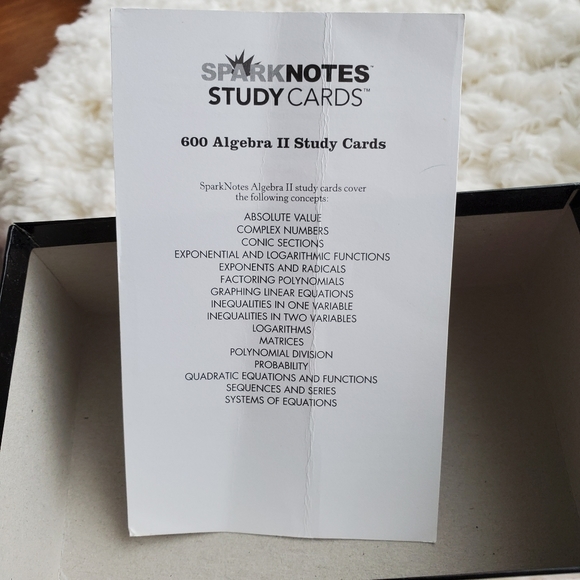 Spark Notes Flash Cards: Algebra II - Picture 5 of 5